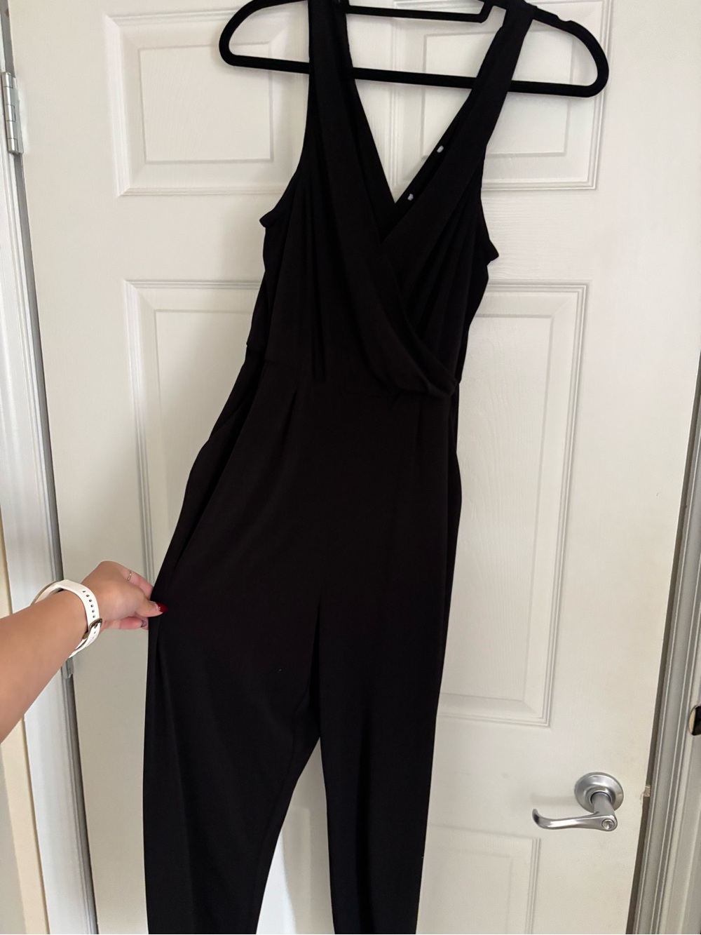 Black Sleeveless Wrap Jumpsuit - Women